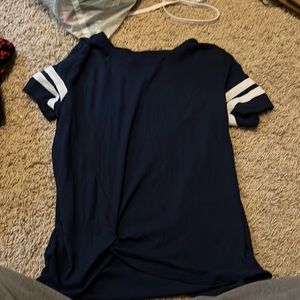 Dark blue varsity tee shirt